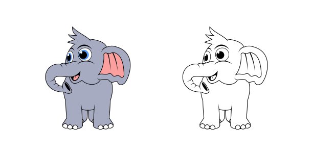 大象卡通人物设计插图图片下载