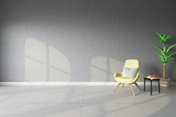 空的模型相框与扶手椅和窗户灯图片下载