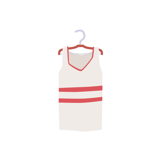 一个矢量插图的运动主题t恤与条纹图案挂在衣架上图片下载