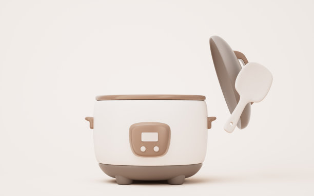 卡通风格的电饭煲，3d渲染。图片下载