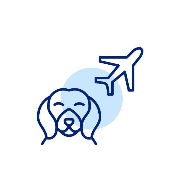 快乐的狗和飞机。带宠物乘飞机旅行。像素完美，可编辑的笔画图标图片下载