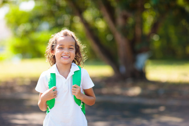 孩子们回到学校。一群孩子。图片下载