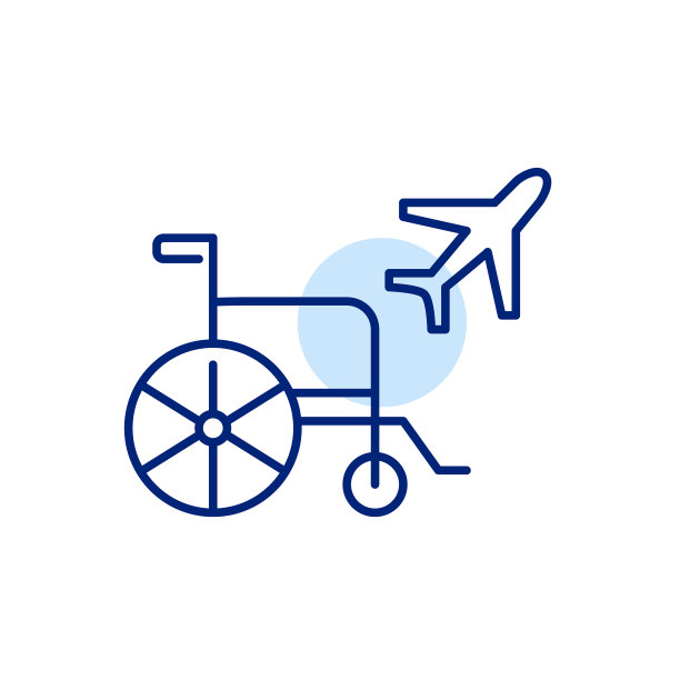 轮椅和飞机。残疾人友好的包容性旅游选择。像素完美，可编辑的笔画图标图片下载
