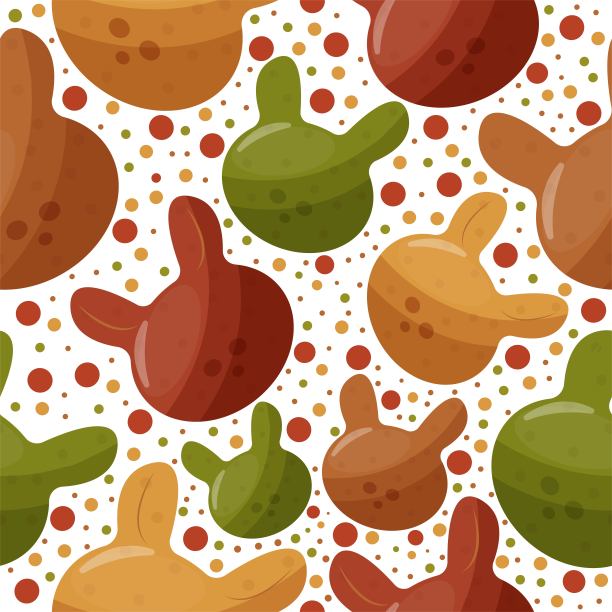 干粮呈兔形图案图片下载