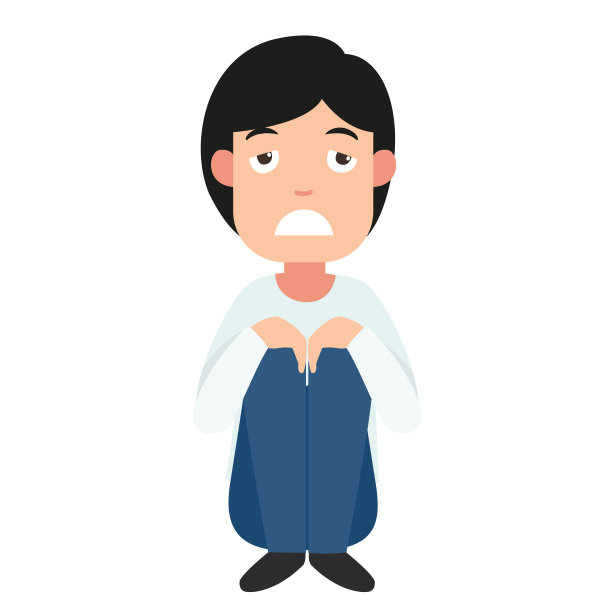 悲伤哭泣的男人插画矢量图图片下载