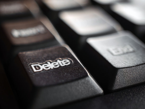 键盘删除键的特写，键盘删除键的微距镜头，键盘删除键图片下载