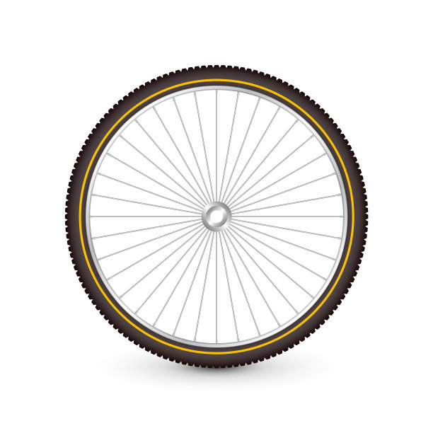 现实的3d复古自行车车轮。自行车橡胶轮胎，闪亮的金属辐条和轮辋。健身自行车，旅游，运动，公路和山地自行车。矢量图图片下载
