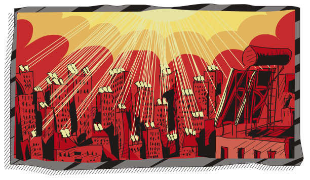 太阳能与城市图片下载