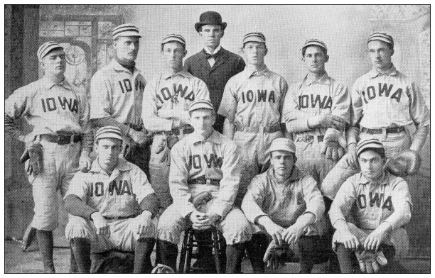棒球队的古董照片:爱荷华州立大学棒球俱乐部1898图片下载
