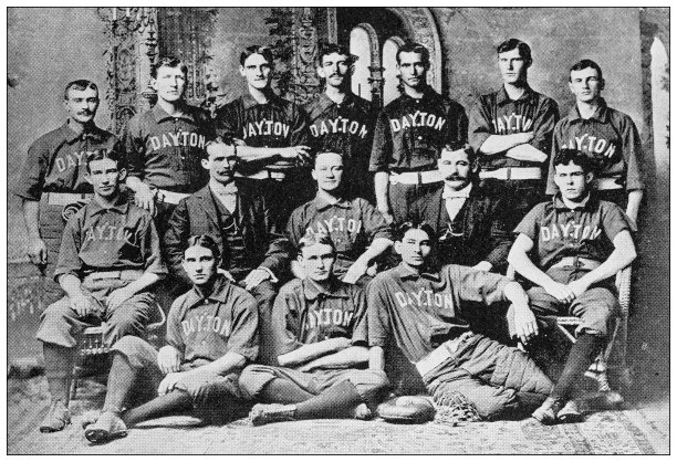 棒球队的古董照片:代顿棒球俱乐部1898图片下载