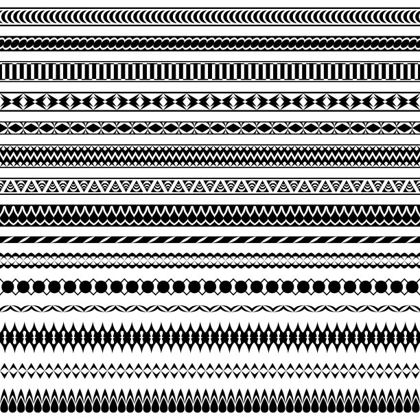 收集矢量无缝无尽的画笔与几何图案。画笔包含在文件中图片下载