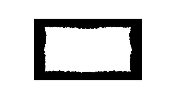 一组黑色矩形框架与参差不齐的边缘隔离在白色背景。矢量图图片下载