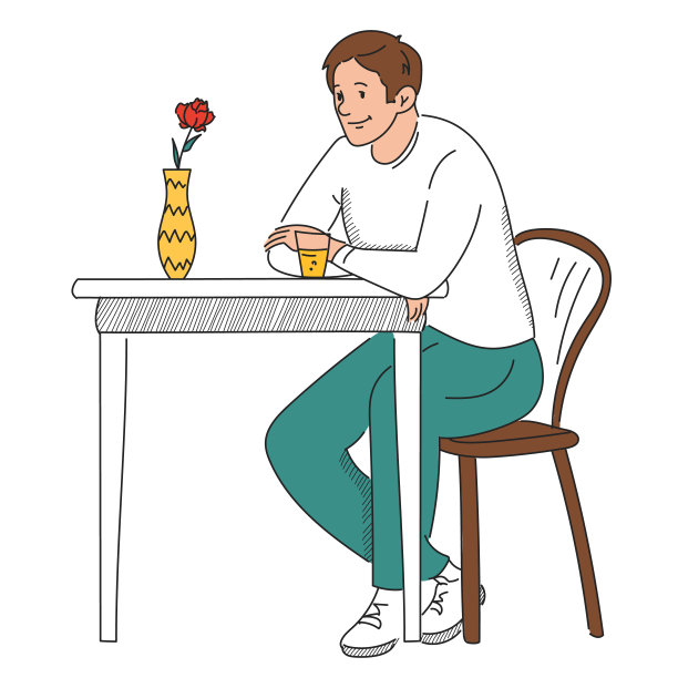 坐在咖啡馆桌子旁的人被隔离了图片下载