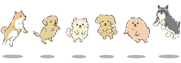 插画集可爱的跳跃狗图片下载