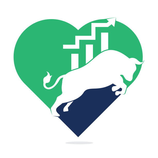 金融牛心形概念设计。图片下载