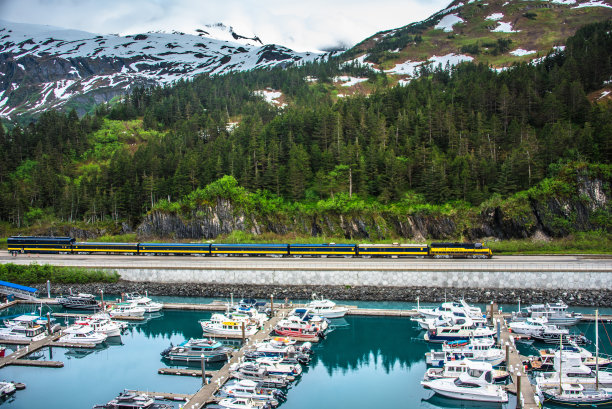 阿拉斯加铁路客运列车图片下载