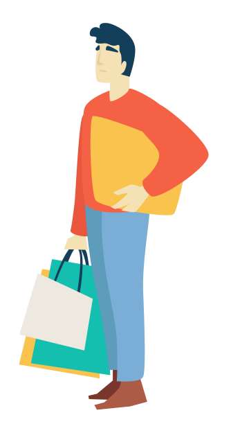 带着大包小包的购物男人，穿着便装的男人图片下载