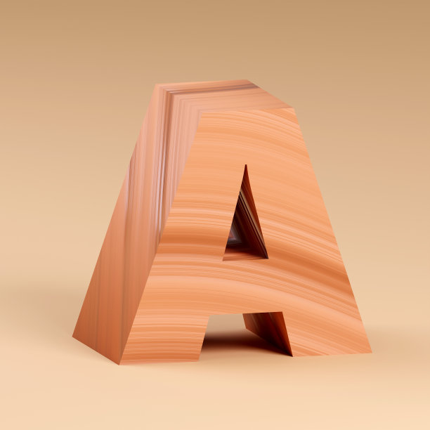 3d字母，字母形状制成的木材在米色背景，3d渲染，字母W图片下载