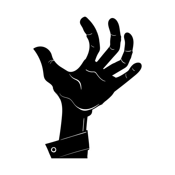 僵尸手万圣节主题概念上的白色图片下载