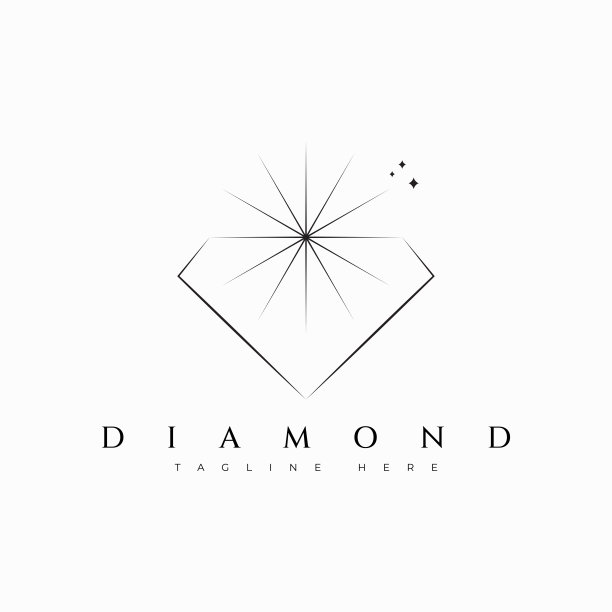 钻石与光太阳标志神圣的几何符号符号珠宝时尚品牌标识图片下载