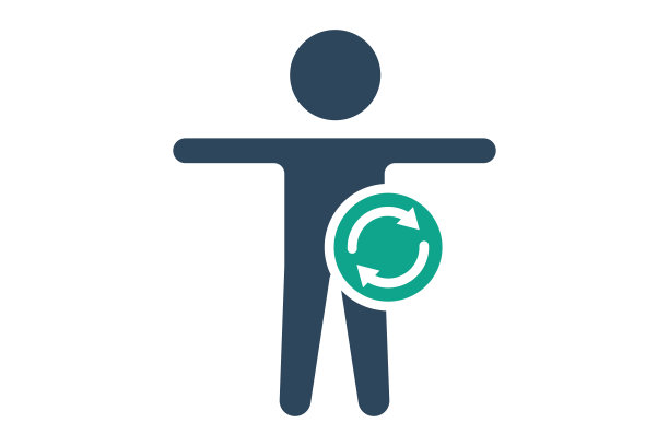 新陈代谢图标。拿着箭的人。与身体过程相关的图标。固体图标样式。适应度元素矢量图图片下载