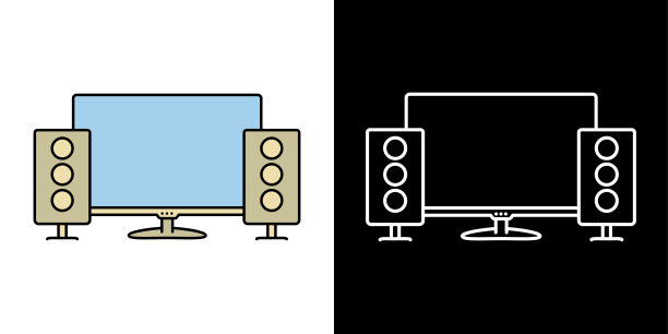 带有挡板的屏幕图标。图片下载
