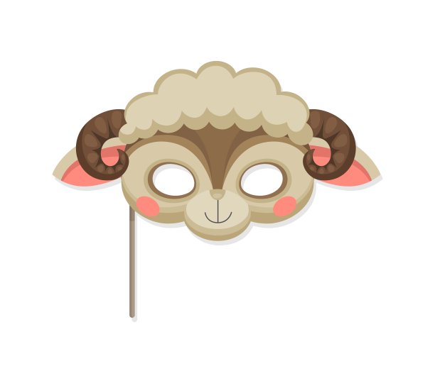 羊动物嘉年华晚会面具，生日服装图片下载