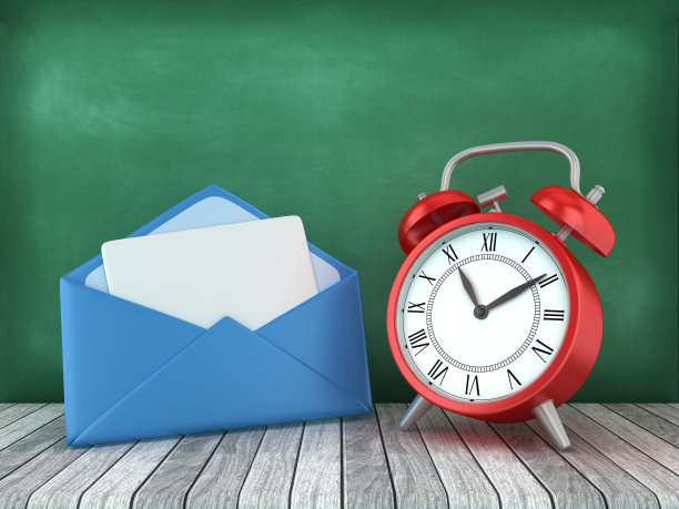 三维信封与电脑时钟图片下载