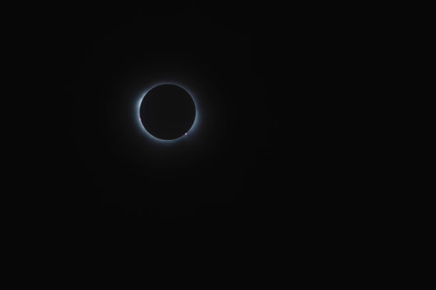 2024 Coahuila Cuatro Cienegas，当新月出现在地球和太阳之间时，日全食被太阳的日冕和太阳耀斑包围图片下载