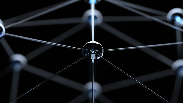 3d渲染丛线和点在黑色抽象背景。抽象连接玻璃球体和线条。摘要技术网络背景图片下载