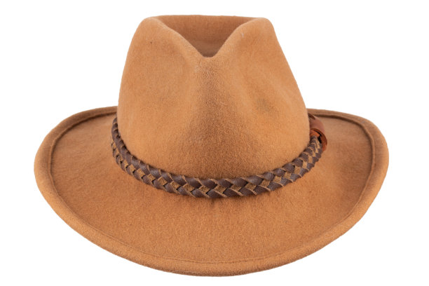 老西部风格的棕色帽子。图片下载
