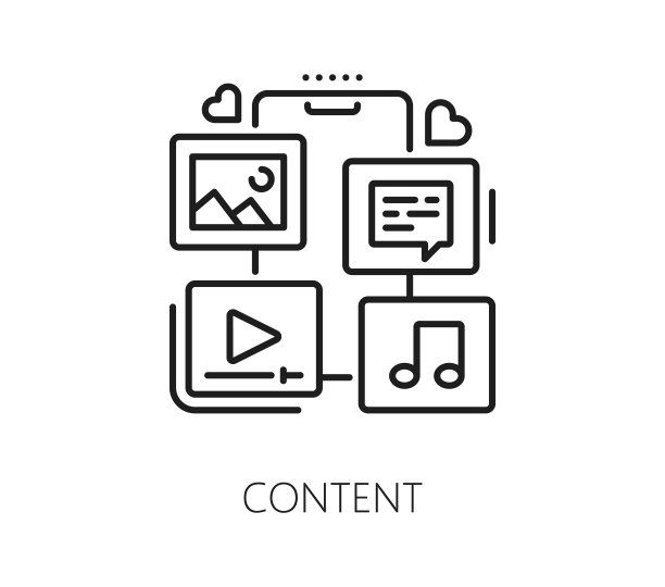 内容营销和博客图标，社交媒体图片下载