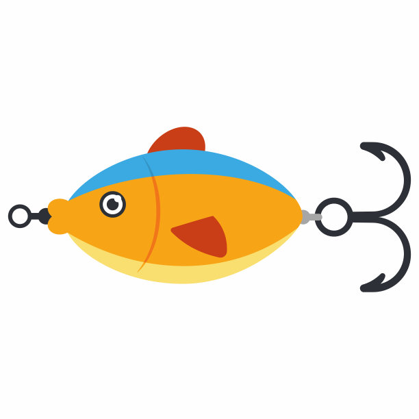 钓鱼诱饵淡水矢量卡通插图隔离在一个白色的背景。图片下载