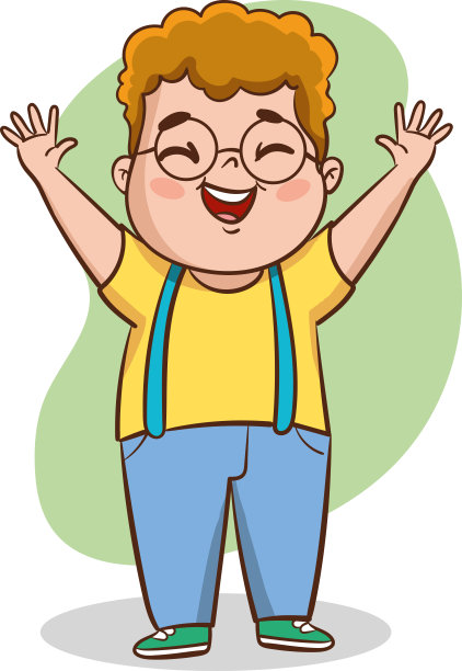 快乐可爱肥胖不健康的孩子女孩站矢量图片下载