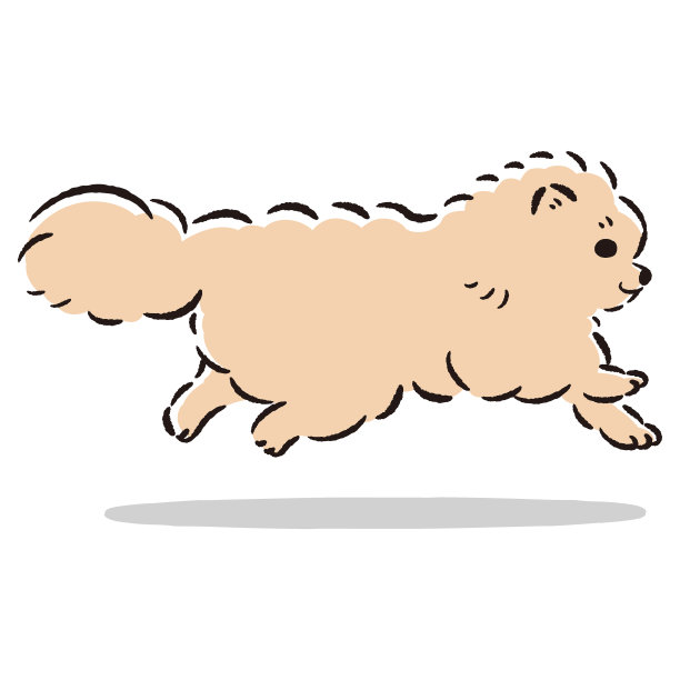 可爱的手绘插图一只奔跑的狗图片下载