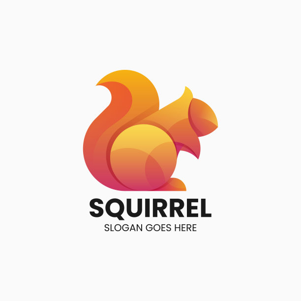 矢量插图松鼠渐变彩色风格图片下载