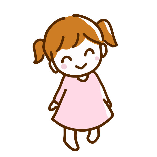 手绘线条插图，一个微笑的女孩的整个身体图片下载