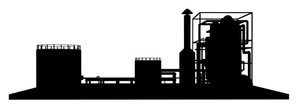 炼油厂的剪影图片下载