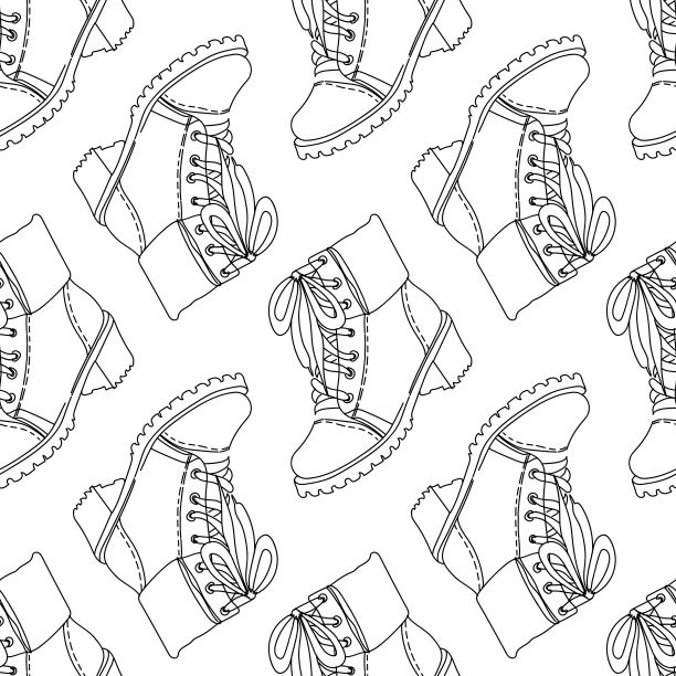 款式新颖的冬季女式皮靴，款式有毛皮后跟，靴子有无缝花纹。休闲节日保暖鞋。秋天，冬天，春天的背景。作为背景图片下载