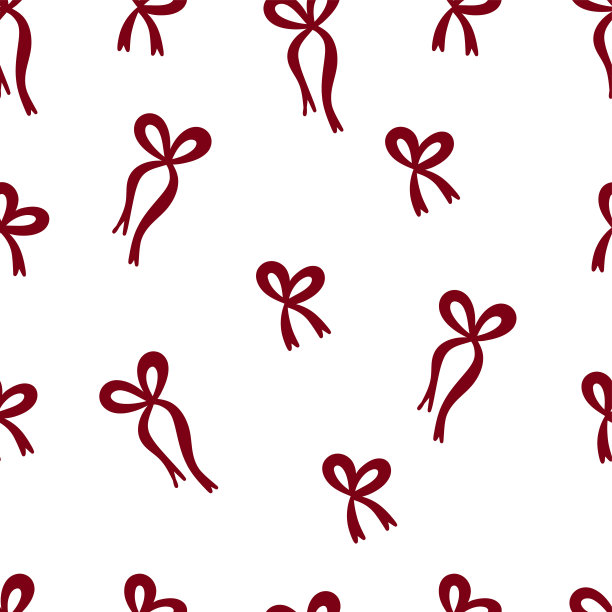 可爱的图案无缝红丝带蝴蝶结。可爱的女性浪漫背景的纺织品，织物，壁纸，包装图片下载