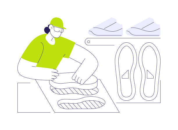 运动鞋鞋底制作抽象概念矢量插图。图片下载