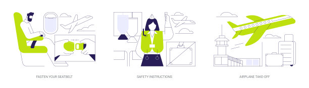 飞机起飞抽象概念矢量插图。图片下载