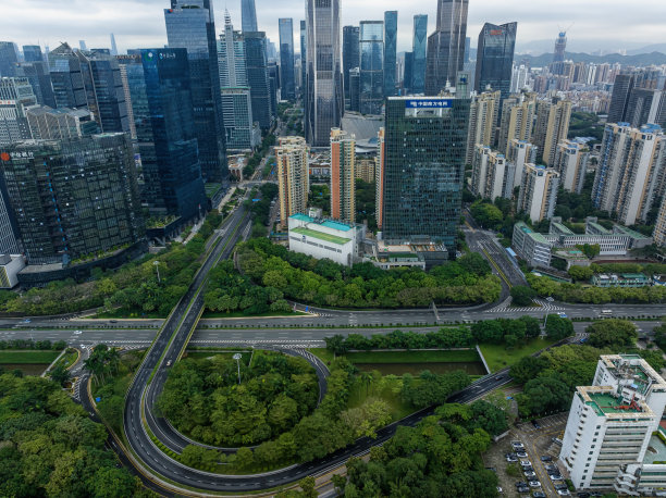 中国深圳全景天际线航拍照片图片下载