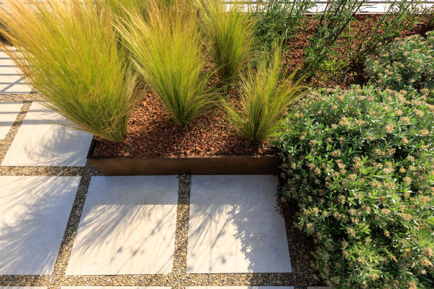 托斯卡纳风格花园中的鲜花和灌木图片下载