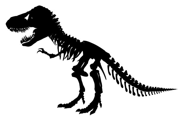 雷克斯霸王龙骨架的剪影图片下载
