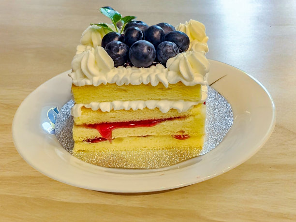 新鲜蓝莓蛋糕的特写照片图片下载