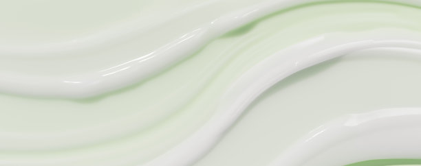 白色奶油质感涂抹在绿色表面，美妆产品最小背景，天然有机化妆品概念，3d渲染图片下载