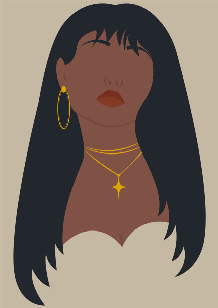 年轻时尚女性的美学海报插图。艺术海报与女士在柔和的颜色。时尚达人的图片下载