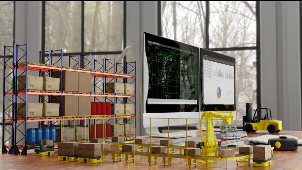 智能仓库的三维模型图片下载