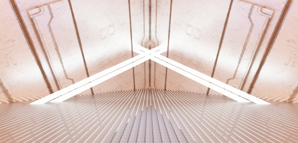 背景辉光曲线技术舞台3D插画图片下载